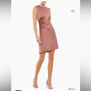 Ileena for Mac Duggal SATIN COCKTAIL DRESS W/ RHINESTONE ACCENTS MAUVE COLOR